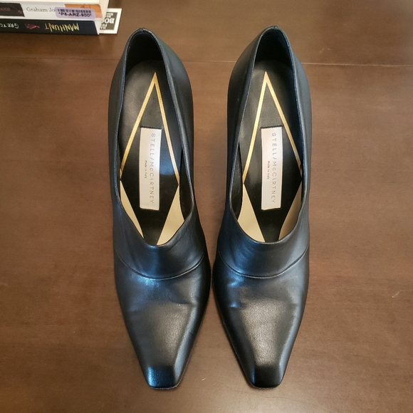 SOLDStella McCartney Heels Wooden Wedge Booties Leather Pumps - Picture 4 of 11